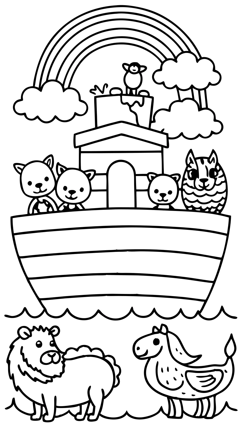 coloring book pages of noah’s ark